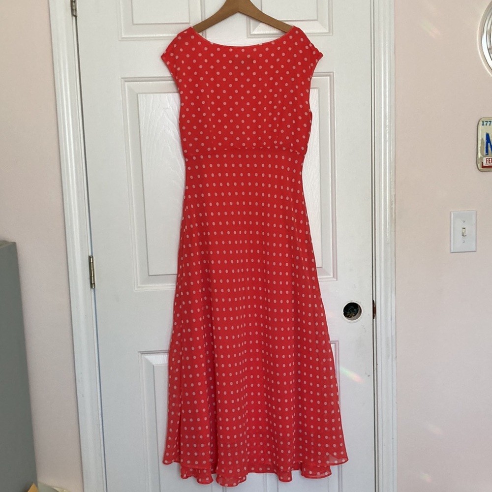 Chadwicks Red Polka Dot Midi Dress - Picture 2 of 5